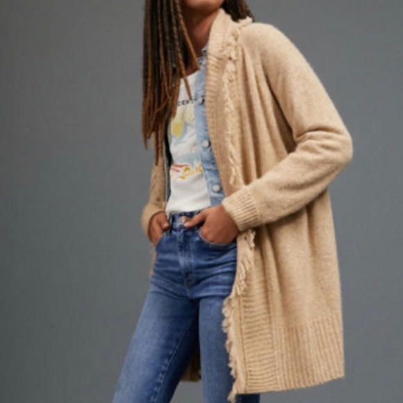 Anthropologie Blue Cardigan Sweater, Size Large - Picture 9 of 13